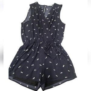 Women's Navy Blue Romper Lined - Medium